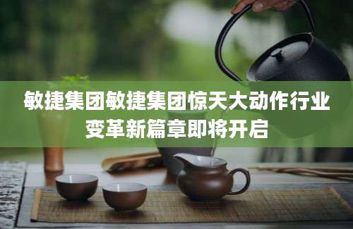 敏捷集团敏捷集团惊天大动作行业变革新篇章即将开启