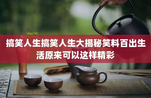 搞笑人生搞笑人生大揭秘笑料百出生活原来可以这样精彩