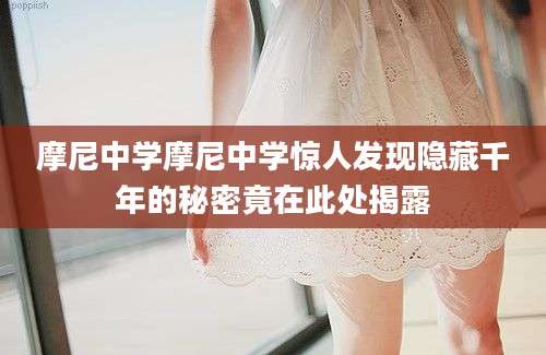 摩尼中学摩尼中学惊人发现隐藏千年的秘密竟在此处揭露