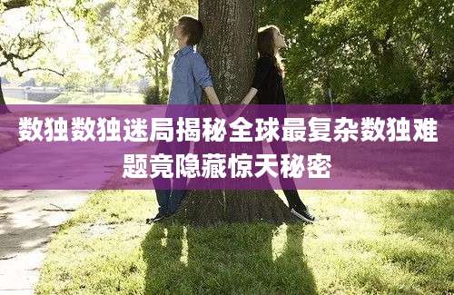 数独数独迷局揭秘全球最复杂数独难题竟隐藏惊天秘密