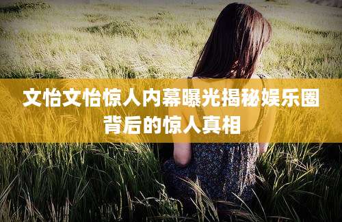 文怡文怡惊人内幕曝光揭秘娱乐圈背后的惊人真相