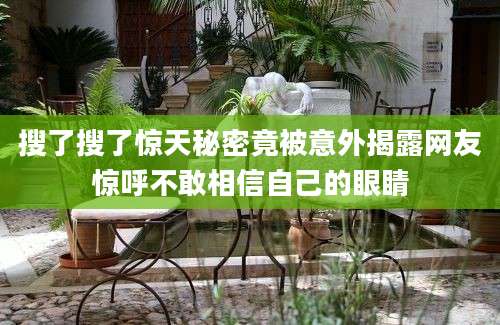 搜了搜了惊天秘密竟被意外揭露网友惊呼不敢相信自己的眼睛