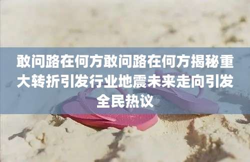 敢问路在何方敢问路在何方揭秘重大转折引发行业地震未来走向引发全民热议