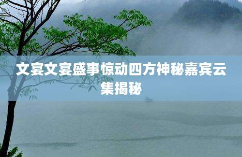 文宴文宴盛事惊动四方神秘嘉宾云集揭秘