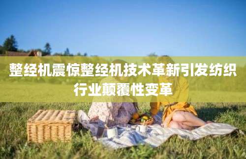 整经机震惊整经机技术革新引发纺织行业颠覆性变革