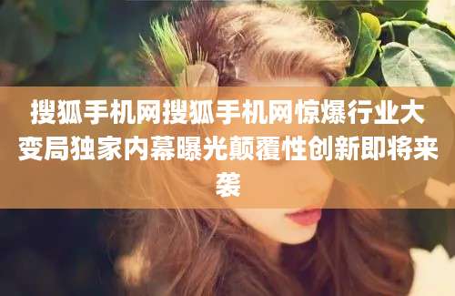 搜狐手机网搜狐手机网惊爆行业大变局独家内幕曝光颠覆性创新即将来袭