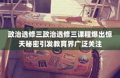 政治选修三政治选修三课程爆出惊天秘密引发教育界广泛关注