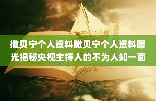 撒贝宁个人资料撒贝宁个人资料曝光揭秘央视主持人的不为人知一面