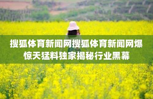 搜狐体育新闻网搜狐体育新闻网爆惊天猛料独家揭秘行业黑幕