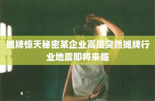 摊牌惊天秘密某企业高层突然摊牌行业地震即将来临