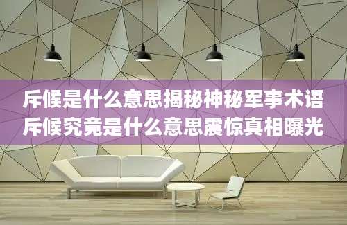 斥候是什么意思揭秘神秘军事术语斥候究竟是什么意思震惊真相曝光