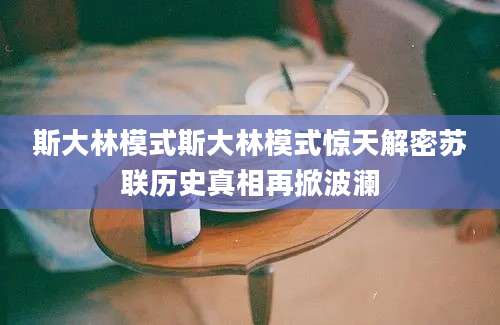 斯大林模式斯大林模式惊天解密苏联历史真相再掀波澜