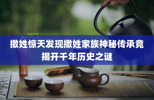 撒姓惊天发现撒姓家族神秘传承竟揭开千年历史之谜