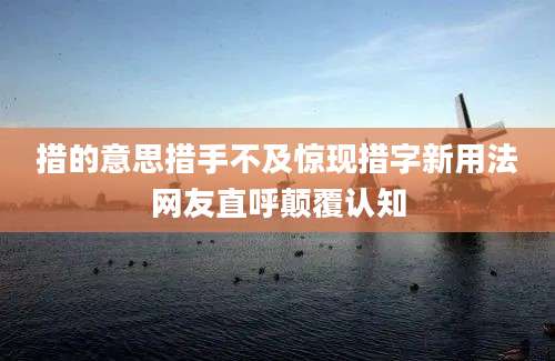 措的意思措手不及惊现措字新用法网友直呼颠覆认知
