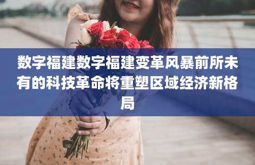 数字福建数字福建变革风暴前所未有的科技革命将重塑区域经济新格局
