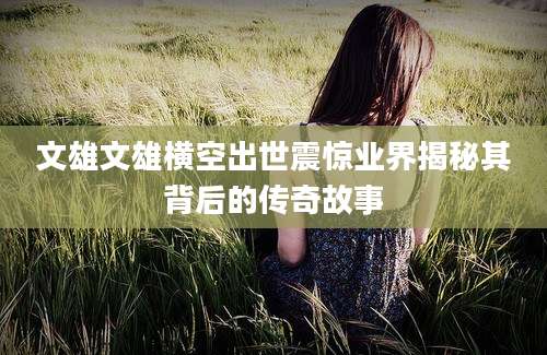 文雄文雄横空出世震惊业界揭秘其背后的传奇故事