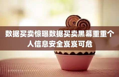 数据买卖惊曝数据买卖黑幕重重个人信息安全岌岌可危