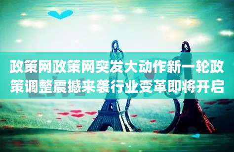 政策网政策网突发大动作新一轮政策调整震撼来袭行业变革即将开启