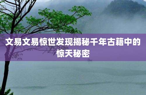 文易文易惊世发现揭秘千年古籍中的惊天秘密