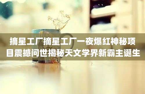 摘星工厂摘星工厂一夜爆红神秘项目震撼问世揭秘天文学界新霸主诞生