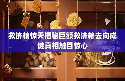 救济粮惊天揭秘巨额救济粮去向成谜真相触目惊心