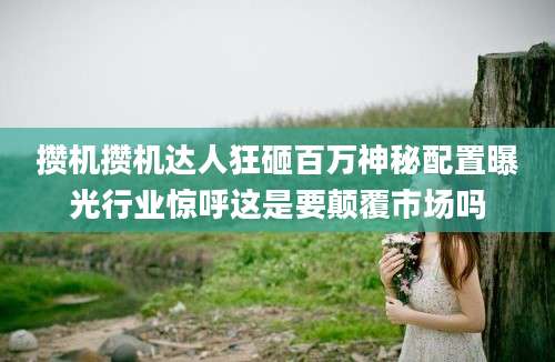 攒机攒机达人狂砸百万神秘配置曝光行业惊呼这是要颠覆市场吗