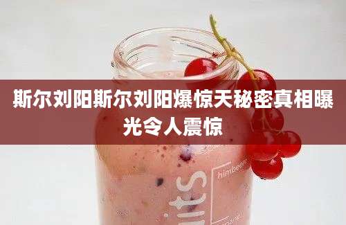 斯尔刘阳斯尔刘阳爆惊天秘密真相曝光令人震惊