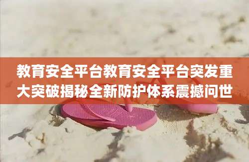 教育安全平台教育安全平台突发重大突破揭秘全新防护体系震撼问世