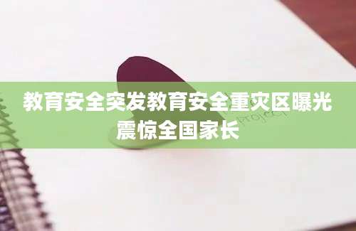 教育安全突发教育安全重灾区曝光震惊全国家长