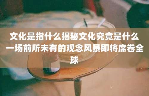 文化是指什么揭秘文化究竟是什么一场前所未有的观念风暴即将席卷全球