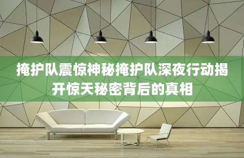 掩护队震惊神秘掩护队深夜行动揭开惊天秘密背后的真相