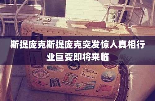斯提庞克斯提庞克突发惊人真相行业巨变即将来临