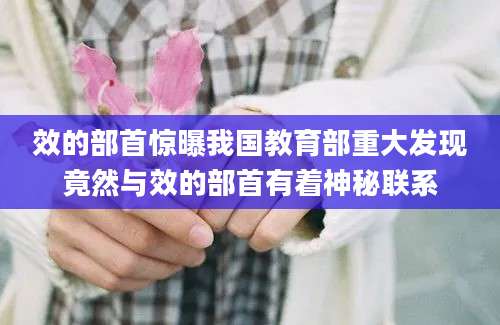 效的部首惊曝我国教育部重大发现竟然与效的部首有着神秘联系