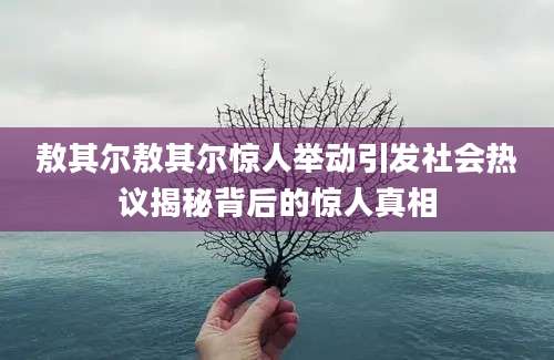 敖其尔敖其尔惊人举动引发社会热议揭秘背后的惊人真相