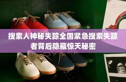 搜索人神秘失踪全国紧急搜索失踪者背后隐藏惊天秘密