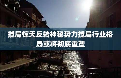 搅局惊天反转神秘势力搅局行业格局或将彻底重塑