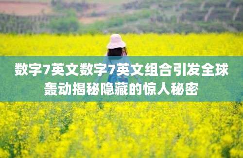 数字7英文数字7英文组合引发全球轰动揭秘隐藏的惊人秘密