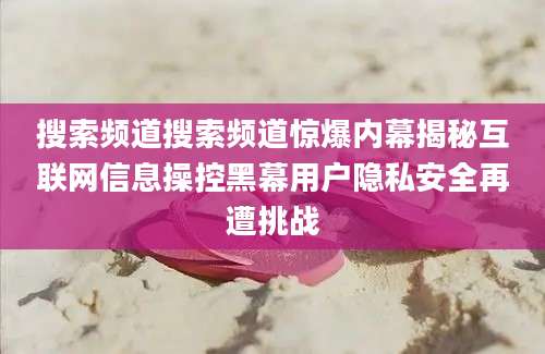 搜索频道搜索频道惊爆内幕揭秘互联网信息操控黑幕用户隐私安全再遭挑战