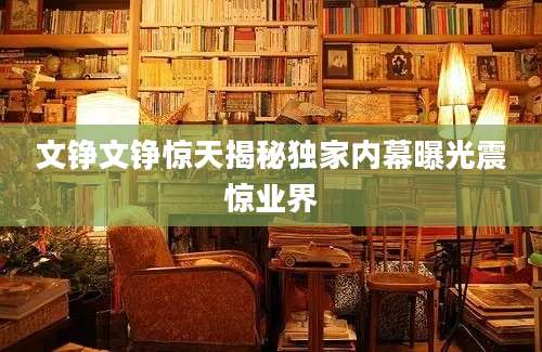文铮文铮惊天揭秘独家内幕曝光震惊业界