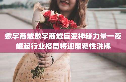 数字商城数字商城巨变神秘力量一夜崛起行业格局将迎颠覆性洗牌