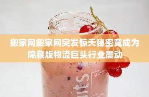 搬家网搬家网突发惊天秘密竟成为隐藏版物流巨头行业震动