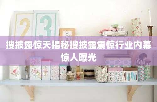 搜披露惊天揭秘搜披露震惊行业内幕惊人曝光