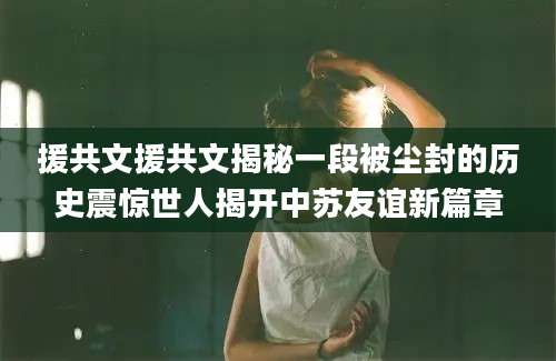 援共文援共文揭秘一段被尘封的历史震惊世人揭开中苏友谊新篇章