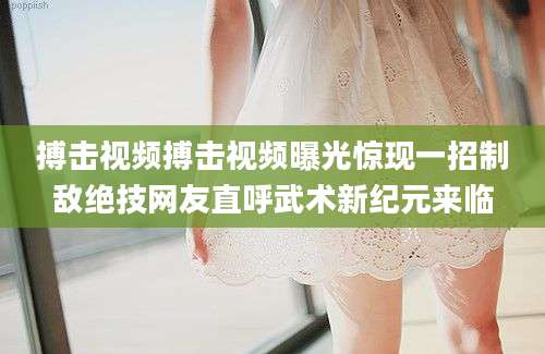 搏击视频搏击视频曝光惊现一招制敌绝技网友直呼武术新纪元来临