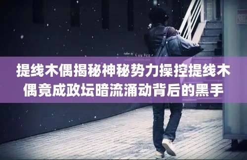 提线木偶揭秘神秘势力操控提线木偶竟成政坛暗流涌动背后的黑手