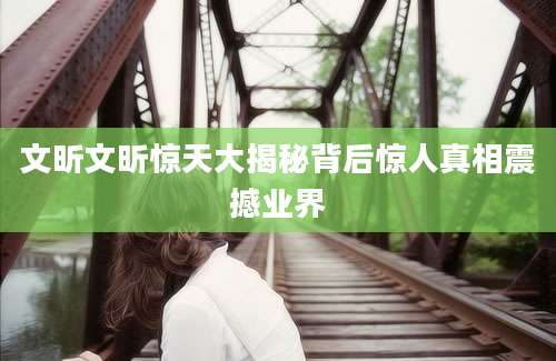 文昕文昕惊天大揭秘背后惊人真相震撼业界