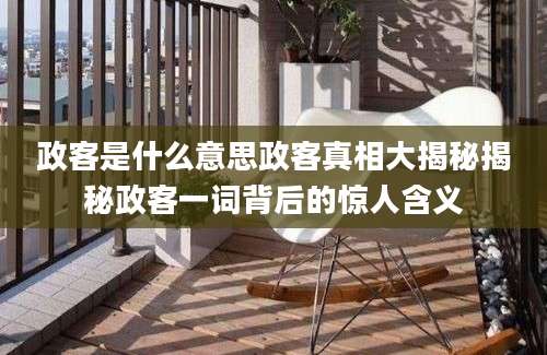政客是什么意思政客真相大揭秘揭秘政客一词背后的惊人含义