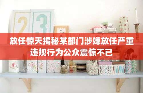 放任惊天揭秘某部门涉嫌放任严重违规行为公众震惊不已