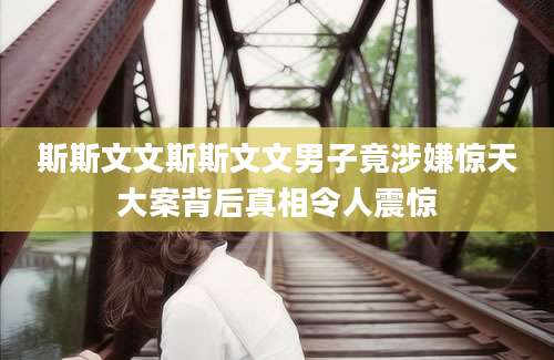 斯斯文文斯斯文文男子竟涉嫌惊天大案背后真相令人震惊