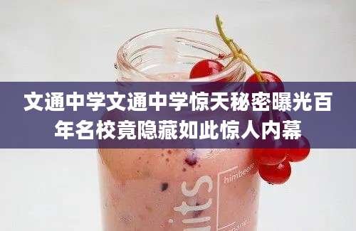 文通中学文通中学惊天秘密曝光百年名校竟隐藏如此惊人内幕